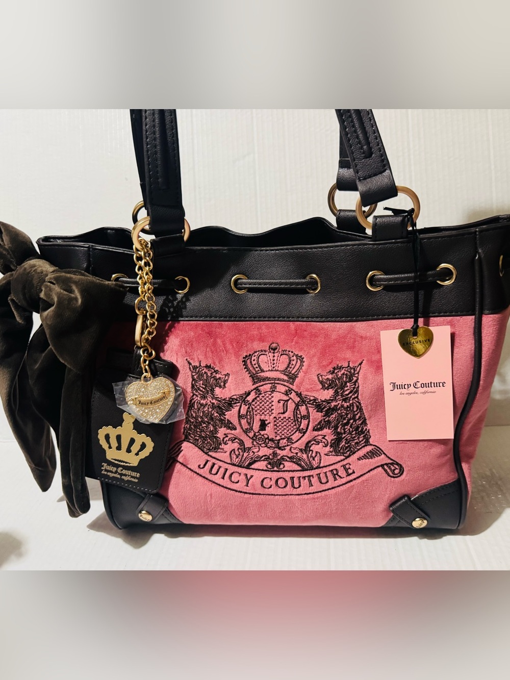 Juicy Couture Classic Scottie Dogs  tote  in Chateau Rose/Chocolate BNWT C